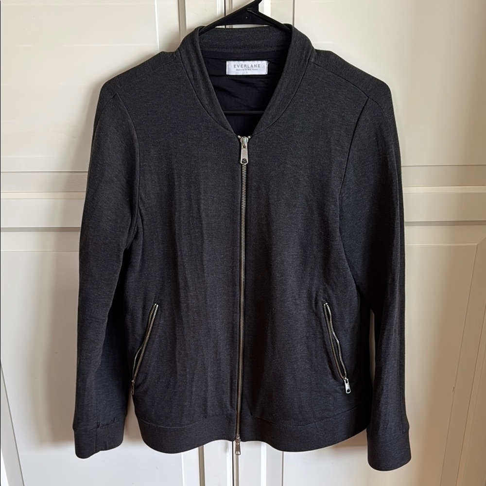 Everlane Black Zip-Up Bomber